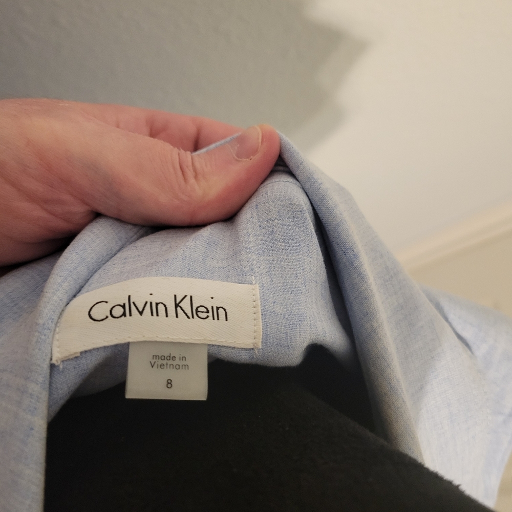 Calvin Klein Zip-Front Belted Dress Size 8 - Picture 6 of 6